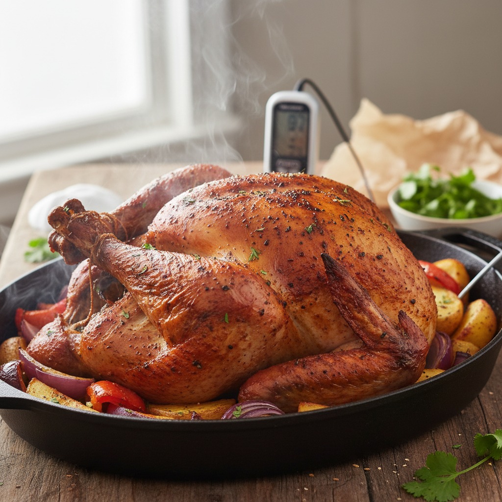 Roast at high heat then lower
