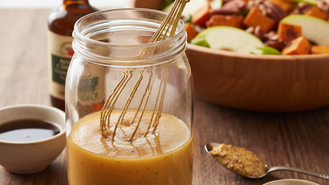 Whisk the maple-Dijon dressing