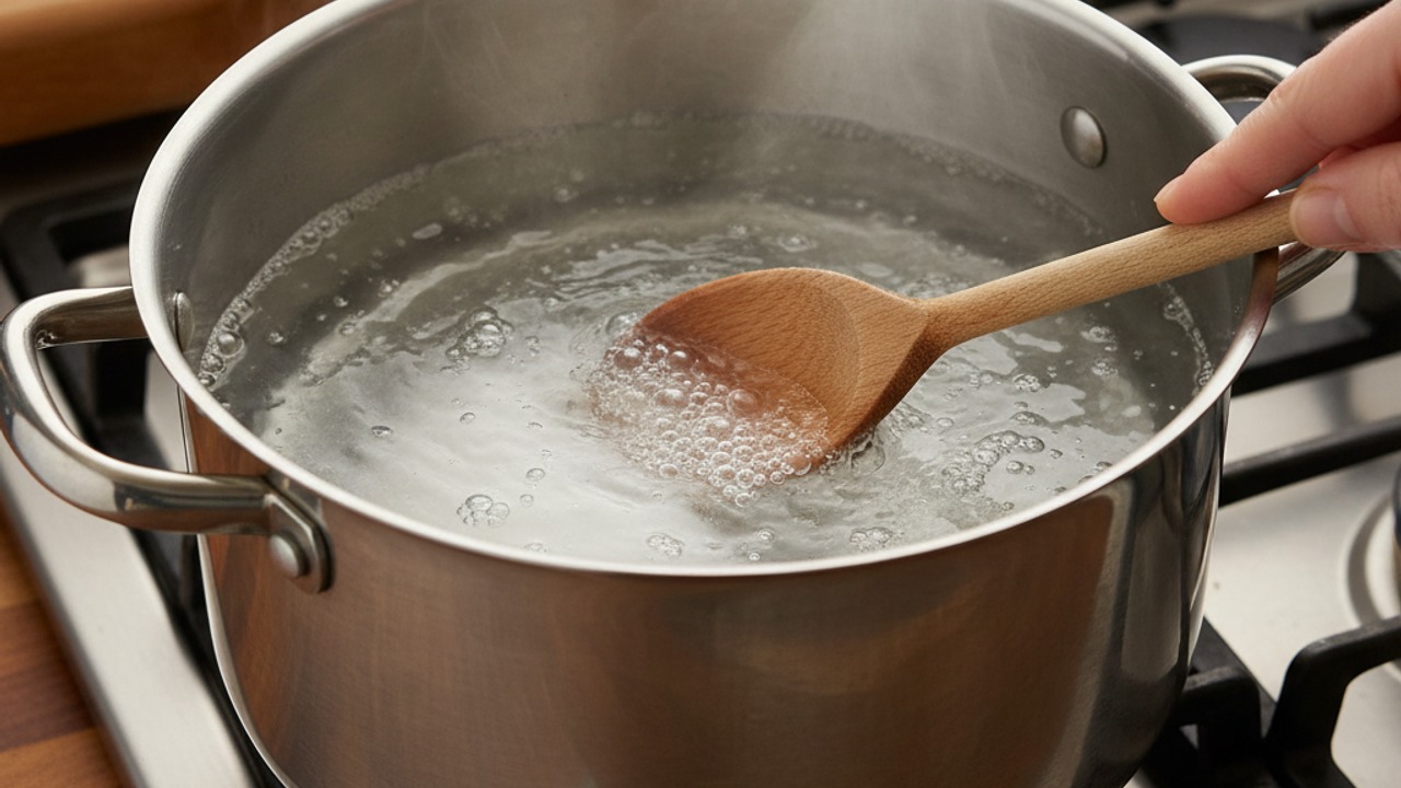 Make the hot syrup on the stovetop