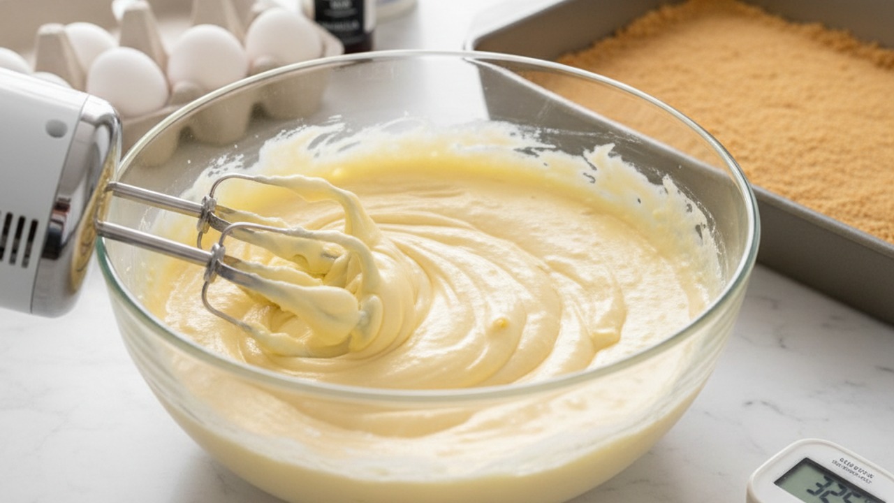 Prepare the cheesecake filling