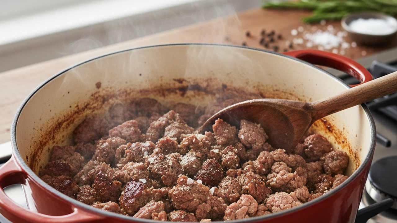 Brown the ground beef