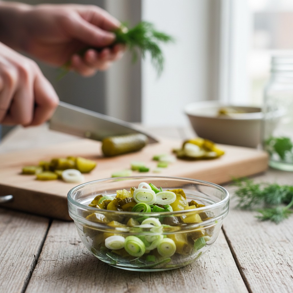 Prep pickles and aromatics