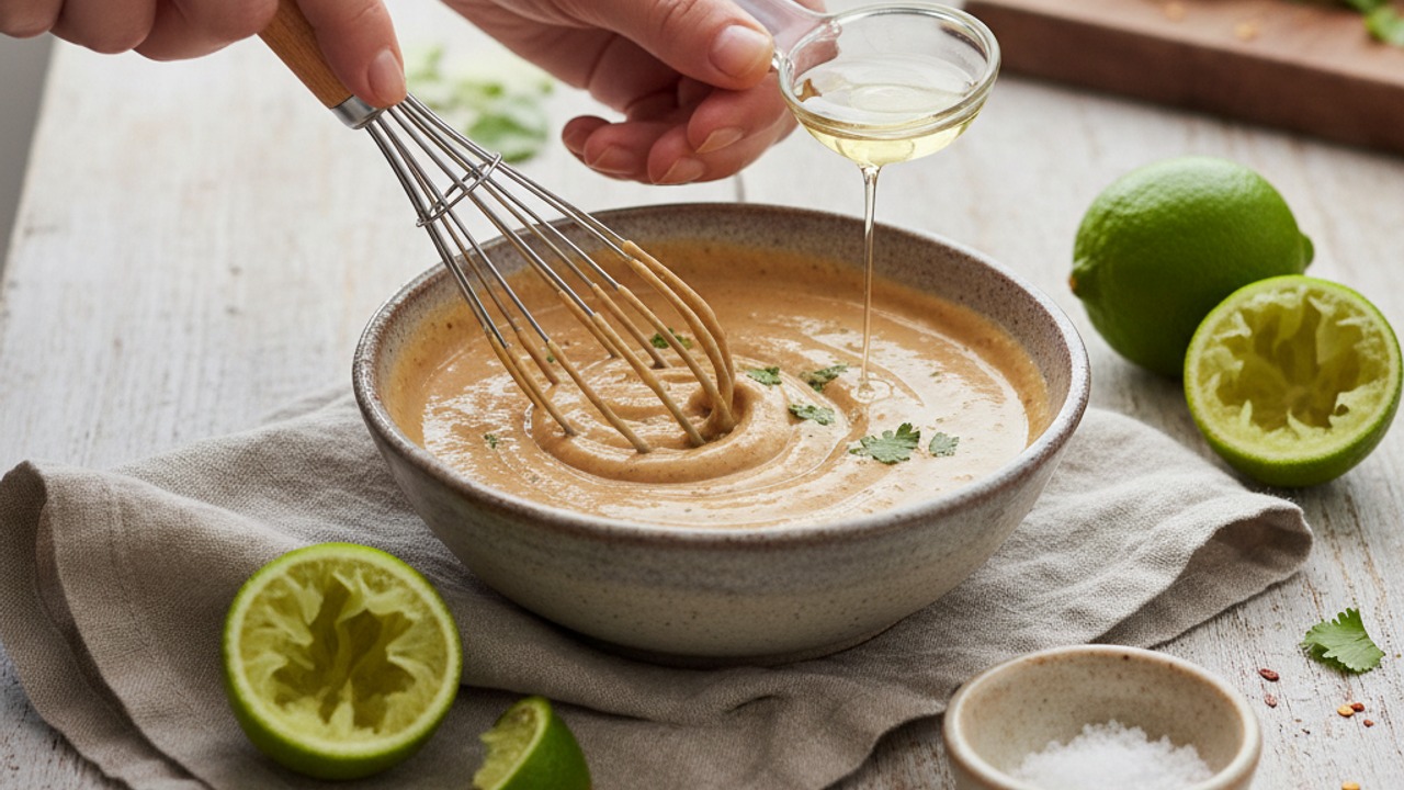 Whisk the peanut-lime dressing