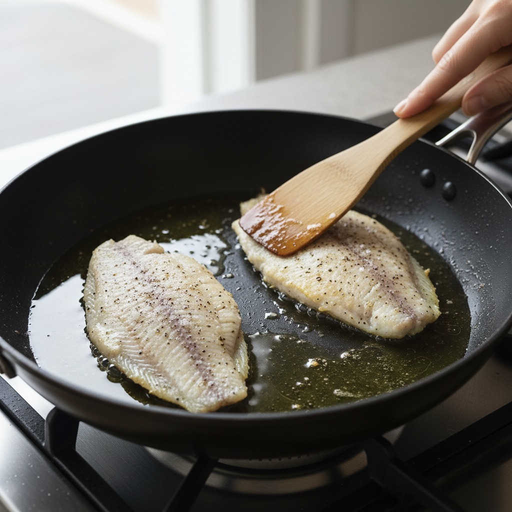 Season and pan-sear the tilapia