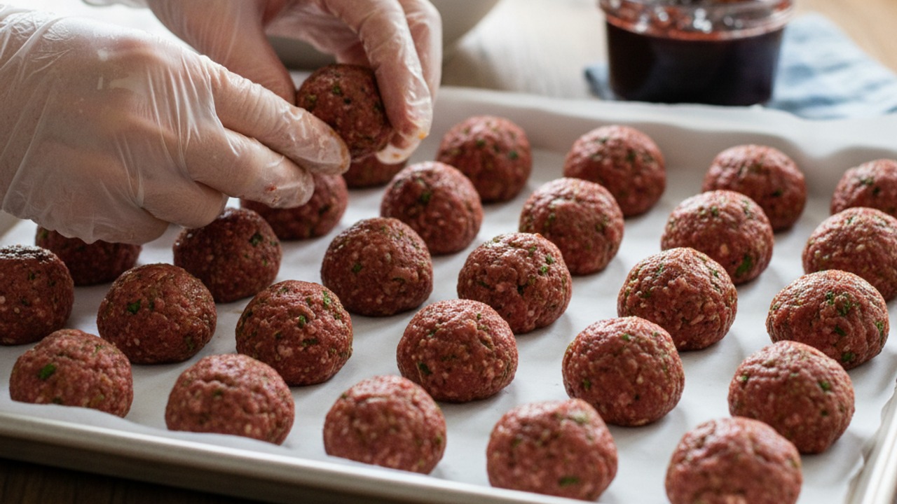Form and chill the meatballs