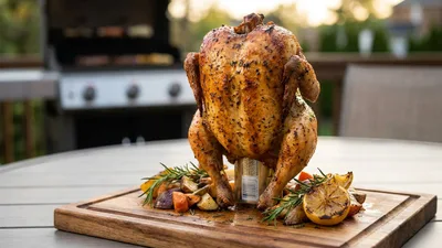 Beer-Can Grilled Whole Chicken