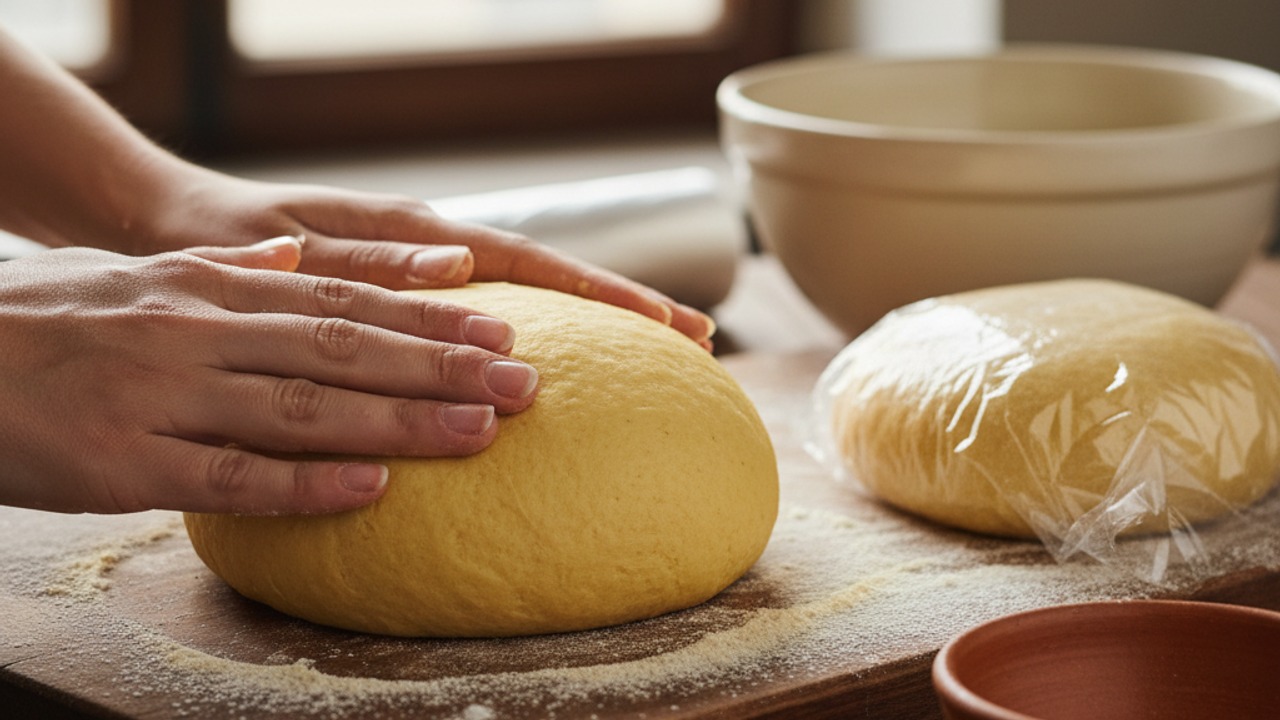 Knead briefly and rest