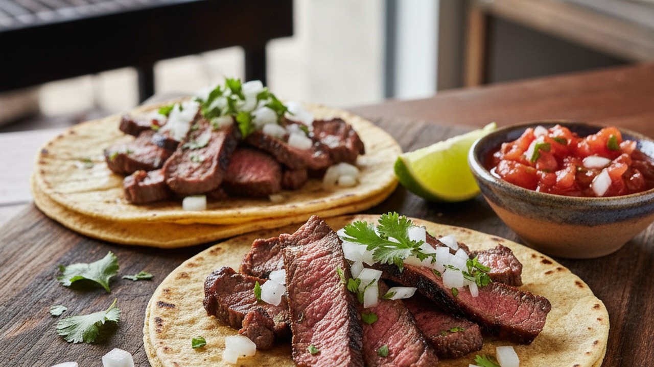 Warm tortillas and assemble