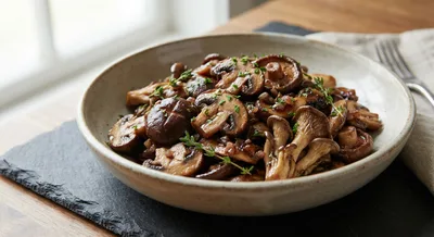 Classic Sautéed Mushrooms with Garlic, Thyme & Red Wine