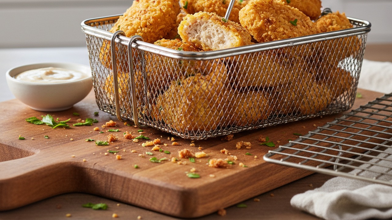 Air fry until golden and cooked through