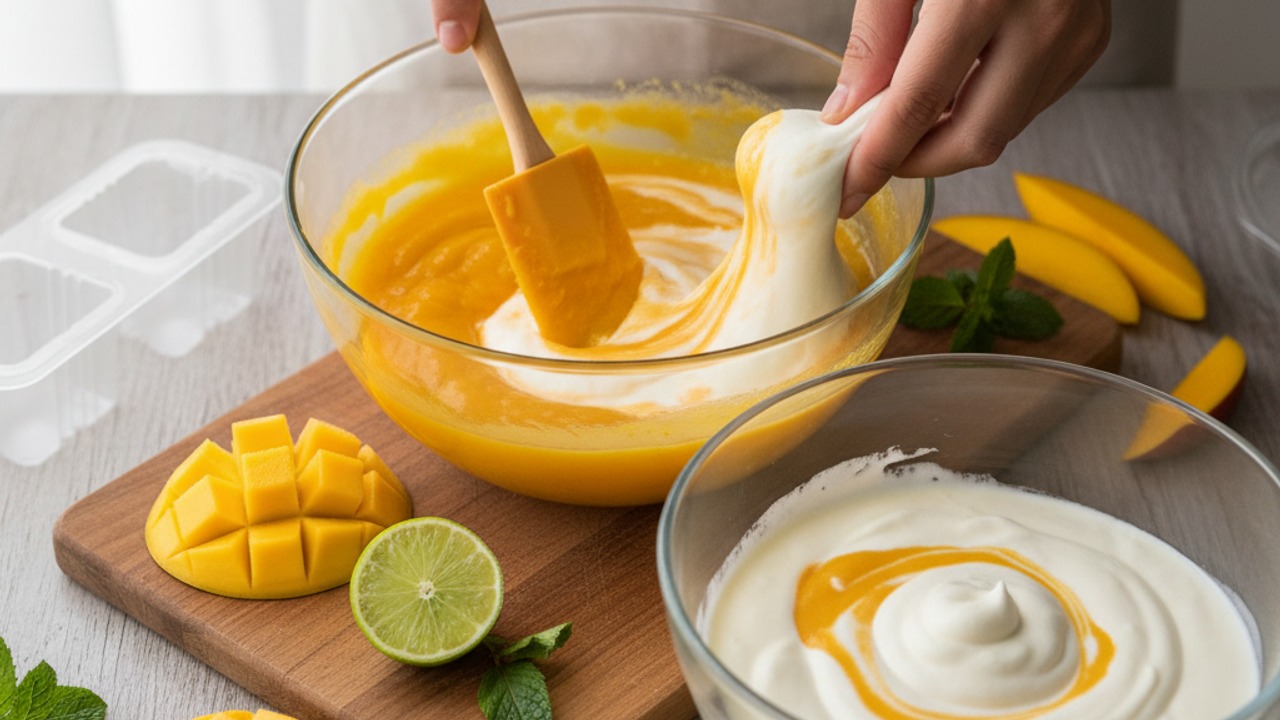 Prepare the mango layer