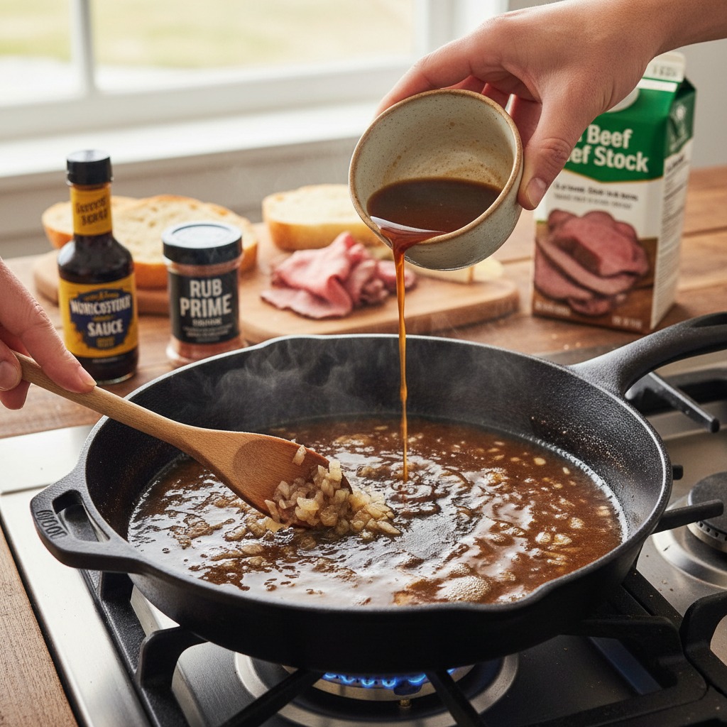 Make the RUB PRIME–seasoned au jus