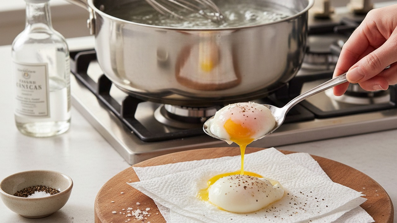 Poach the eggs