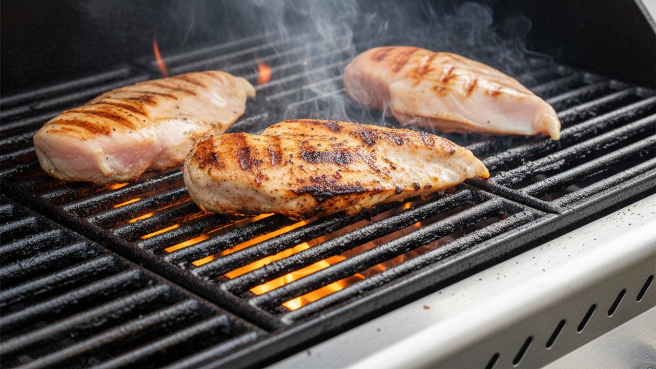 Sear on the hot side for color
