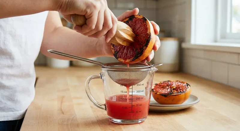 Juice the charred grapefruit and limes