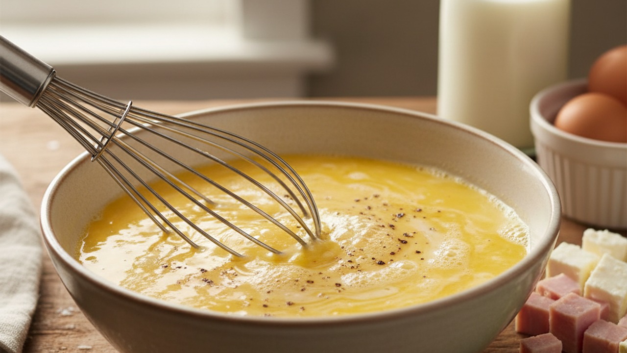 Whisk the egg base