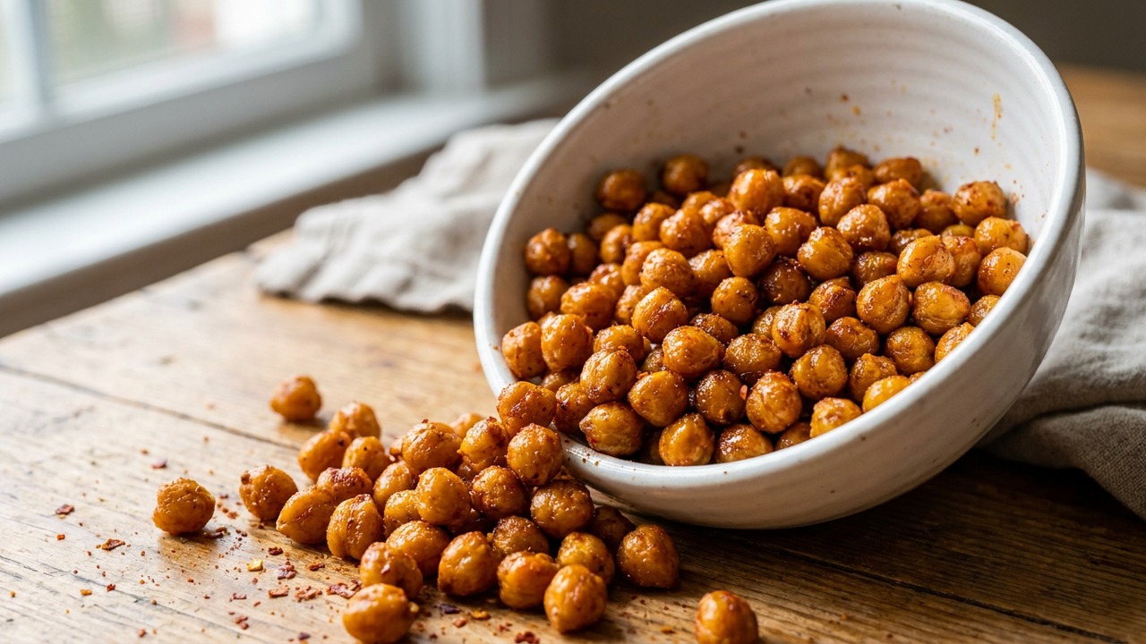 Spicy Roasted Crunchy Chickpeas