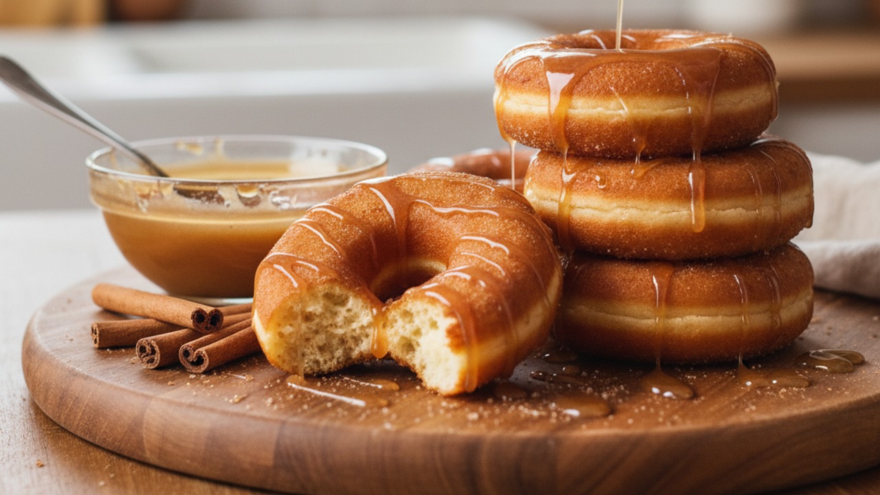 Finish with cinnamon glaze and serve