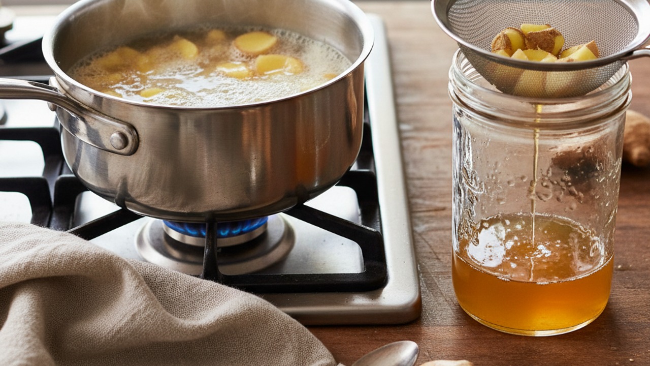 Make quick ginger syrup