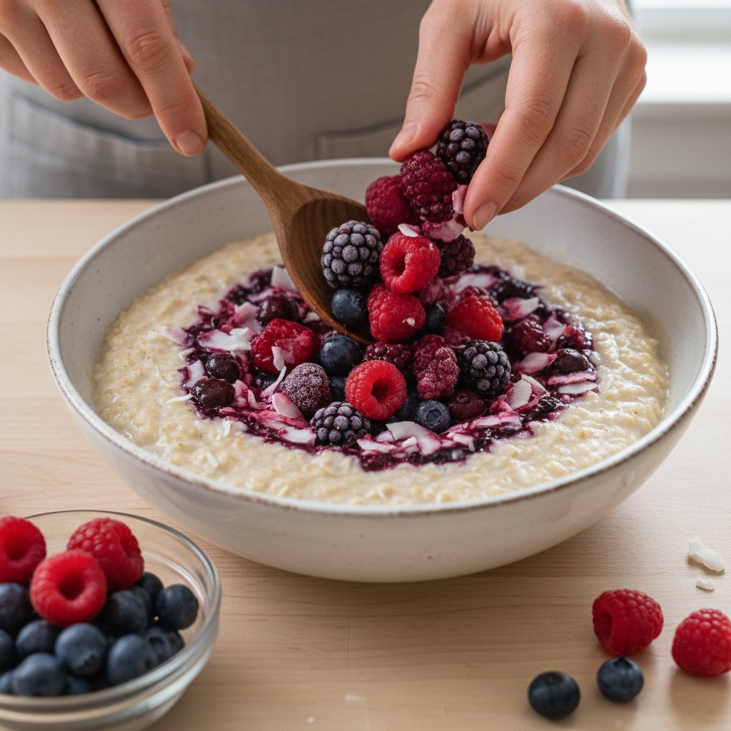 Fold in berries