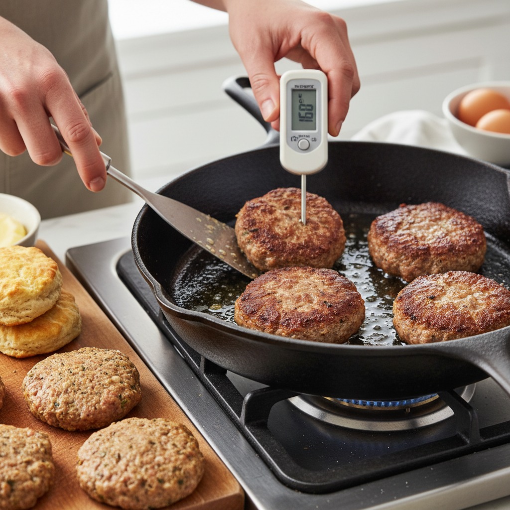 Cook the sausage patties