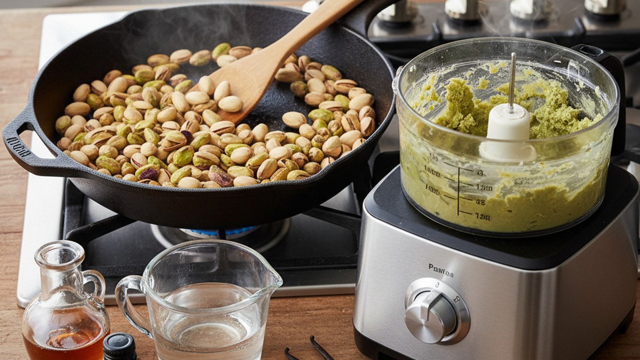 Make quick pistachio paste