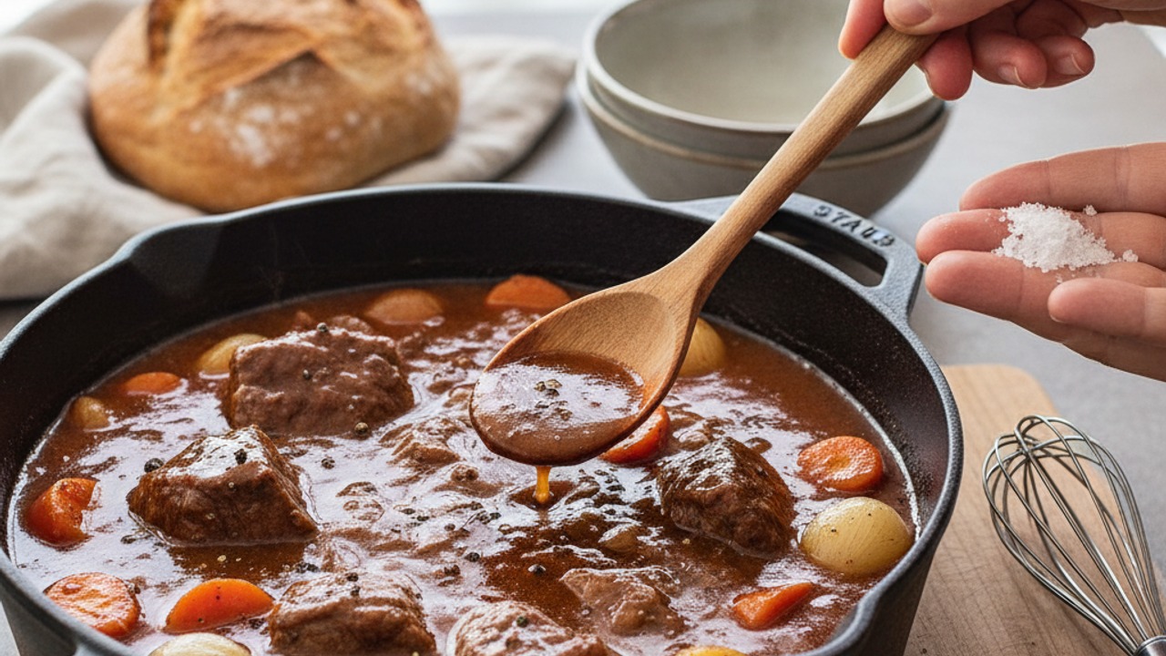 Finish the gravy and adjust seasoning