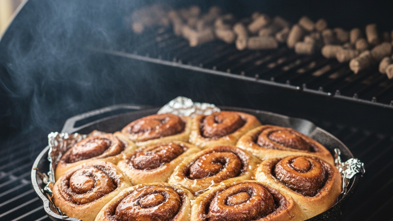 Bake rolls on the Traeger