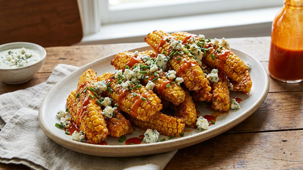 Corn Ribs Buffalo Blue Cheese