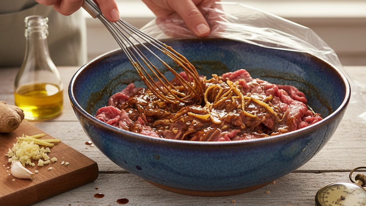 Marinate the beef