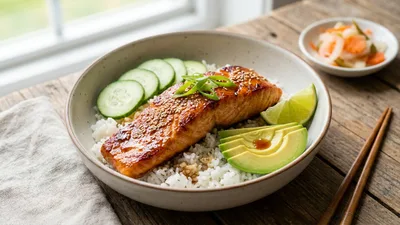 Honey Soy Glazed Salmon Rice Bowl (30-Minute Oven or Stovetop)