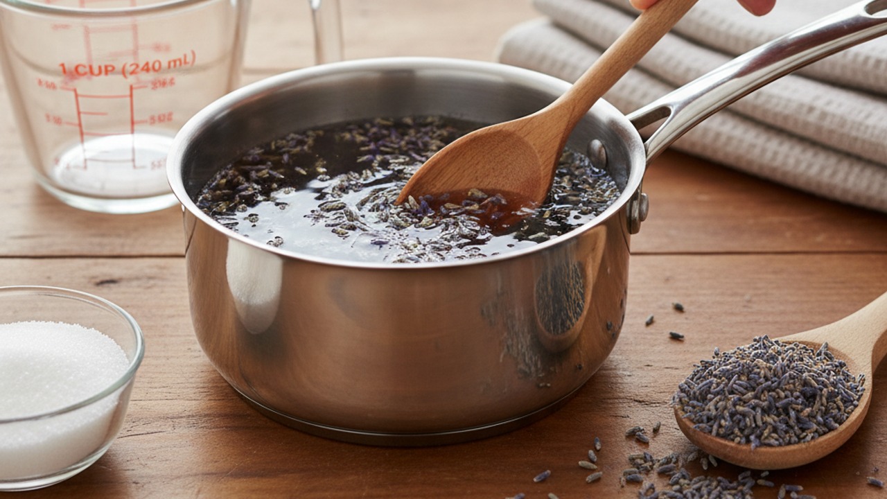 Make lavender simple syrup