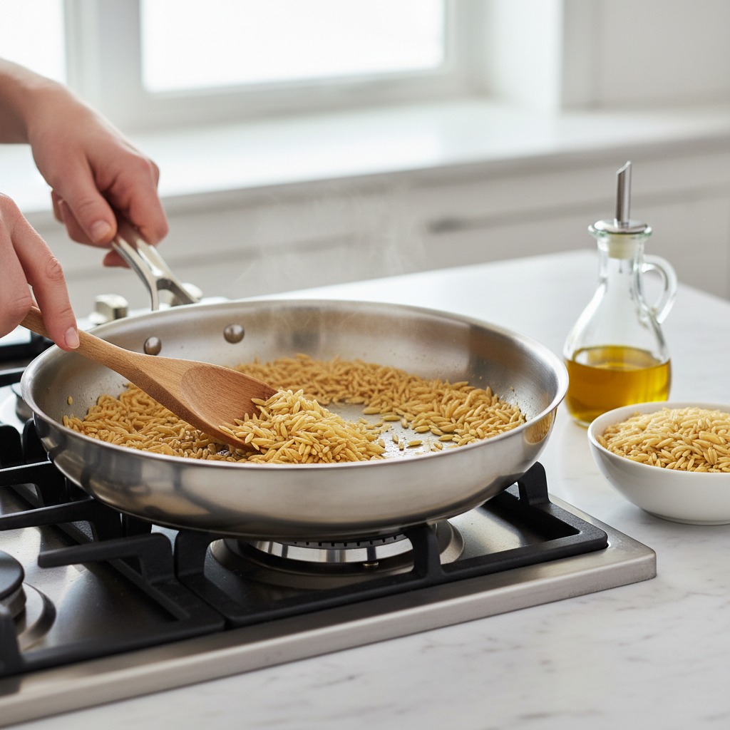 Toast the orzo