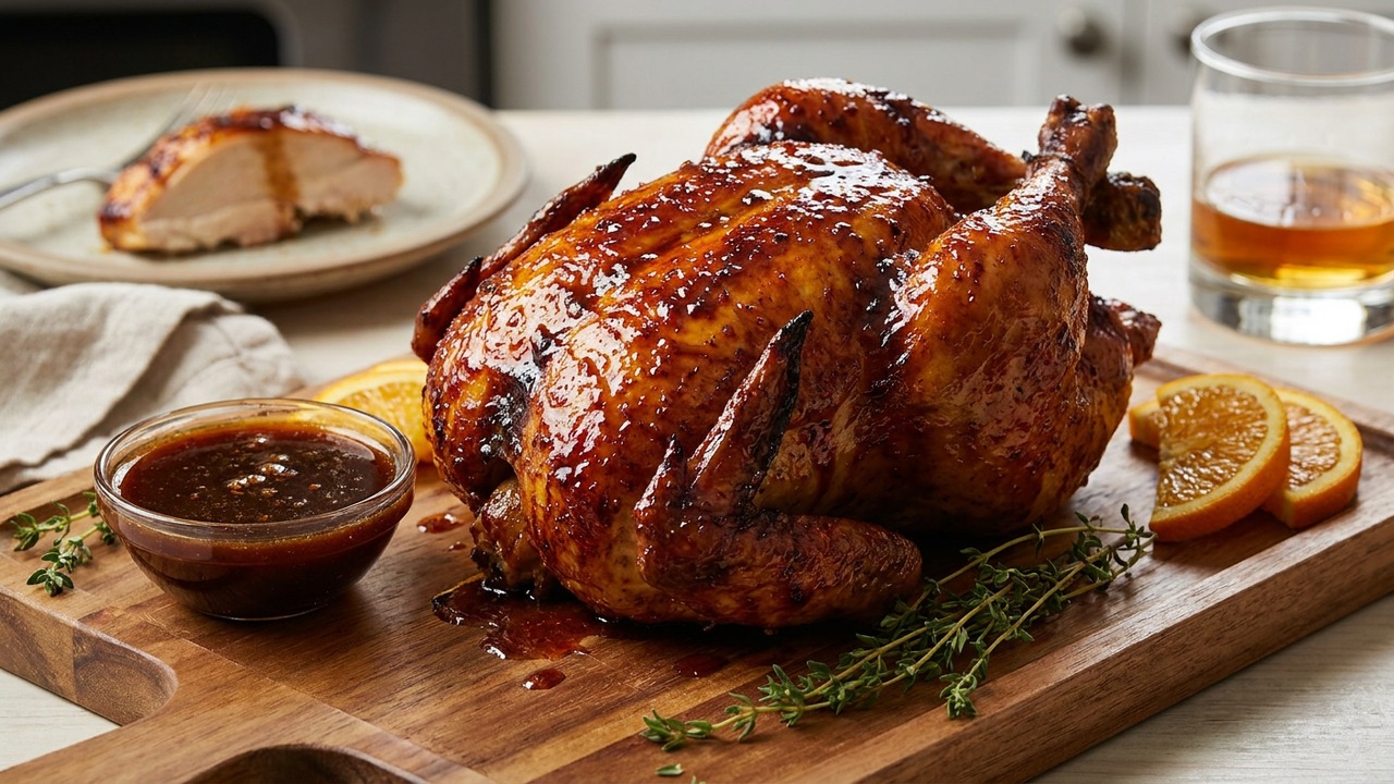 Maple-Bourbon Glaze and Marinade for Smoked Chicken