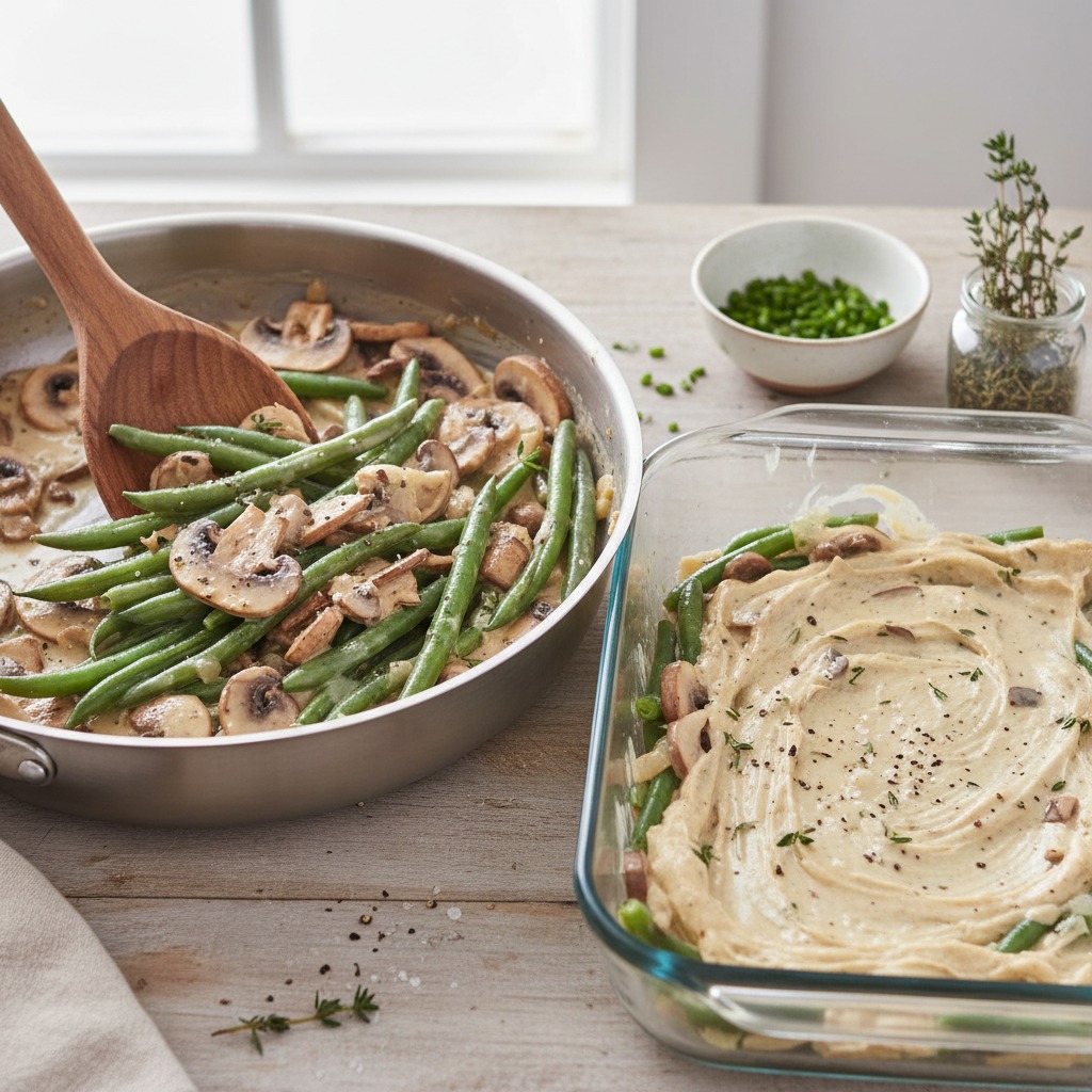 Combine beans with the mushroom sauce