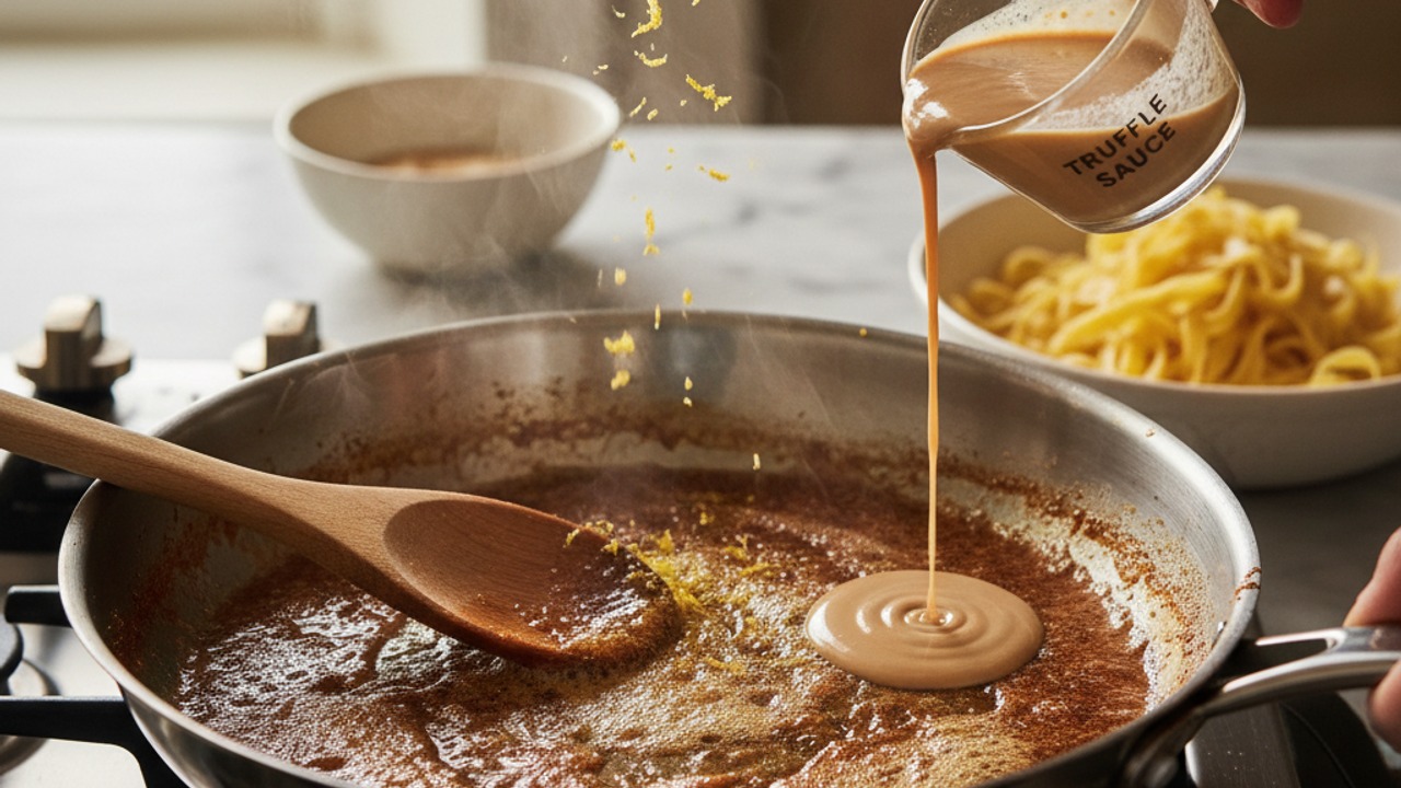 Make the brown butter truffle sauce