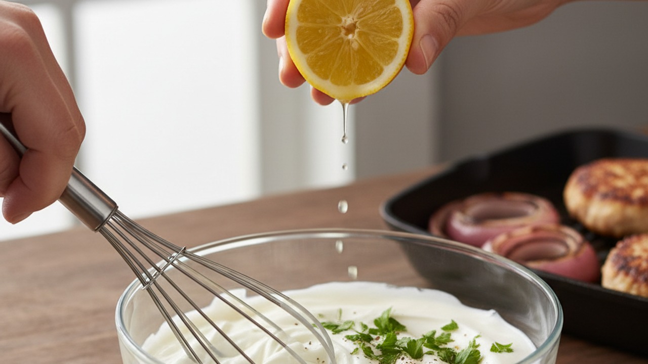 Make the garlic-herb yogurt