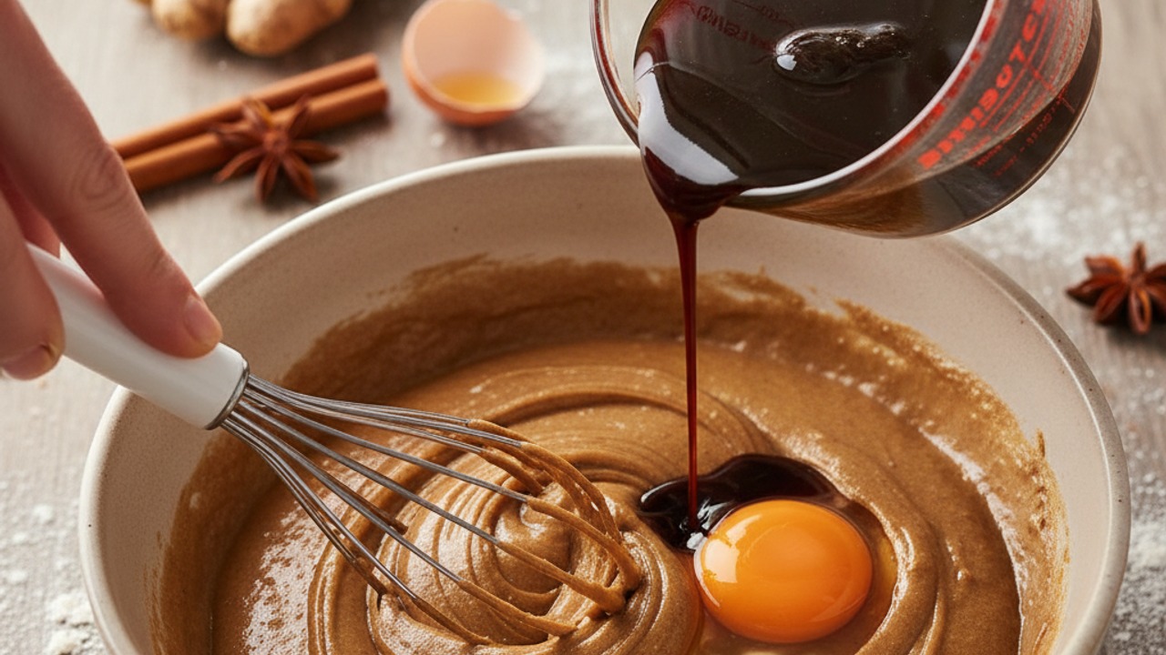 Add molasses and egg