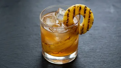 Charred Pineapple Mezcal Smash with Grilled Habanero Syrup
