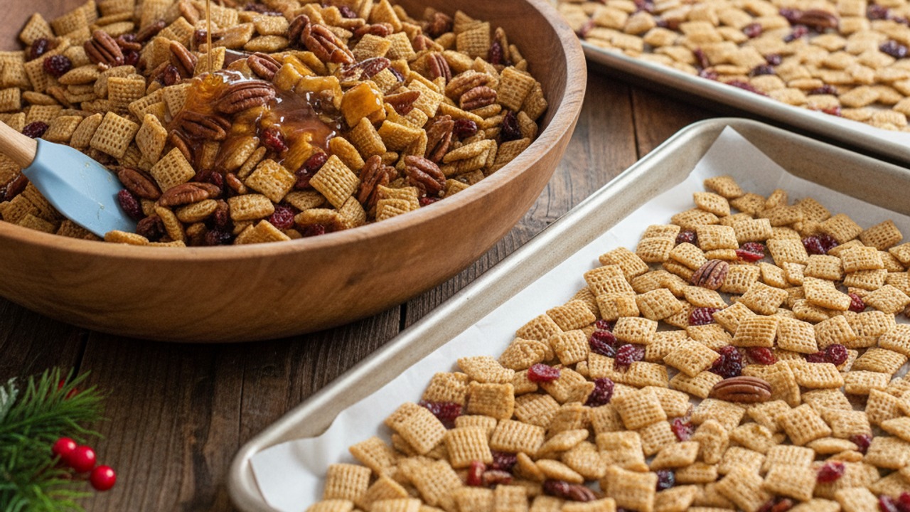Coat cereal and bake
