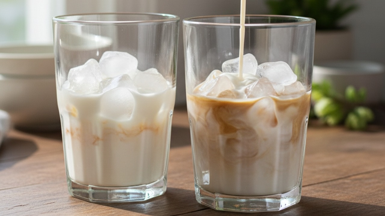 Prepare milk and ice