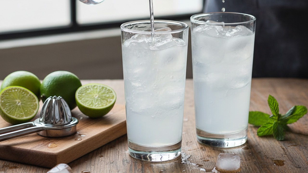 Measure and pour tequila and lime