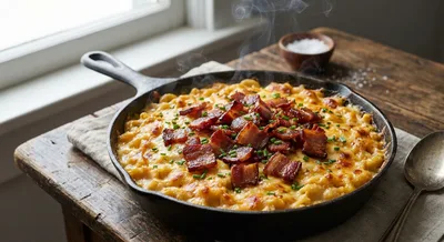 Smoked Mac and Cheese with Crispy Bacon Topping