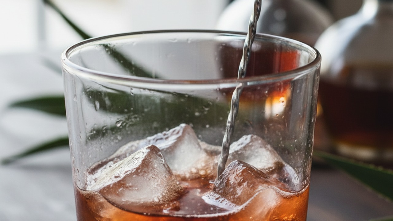 Add ice and stir
