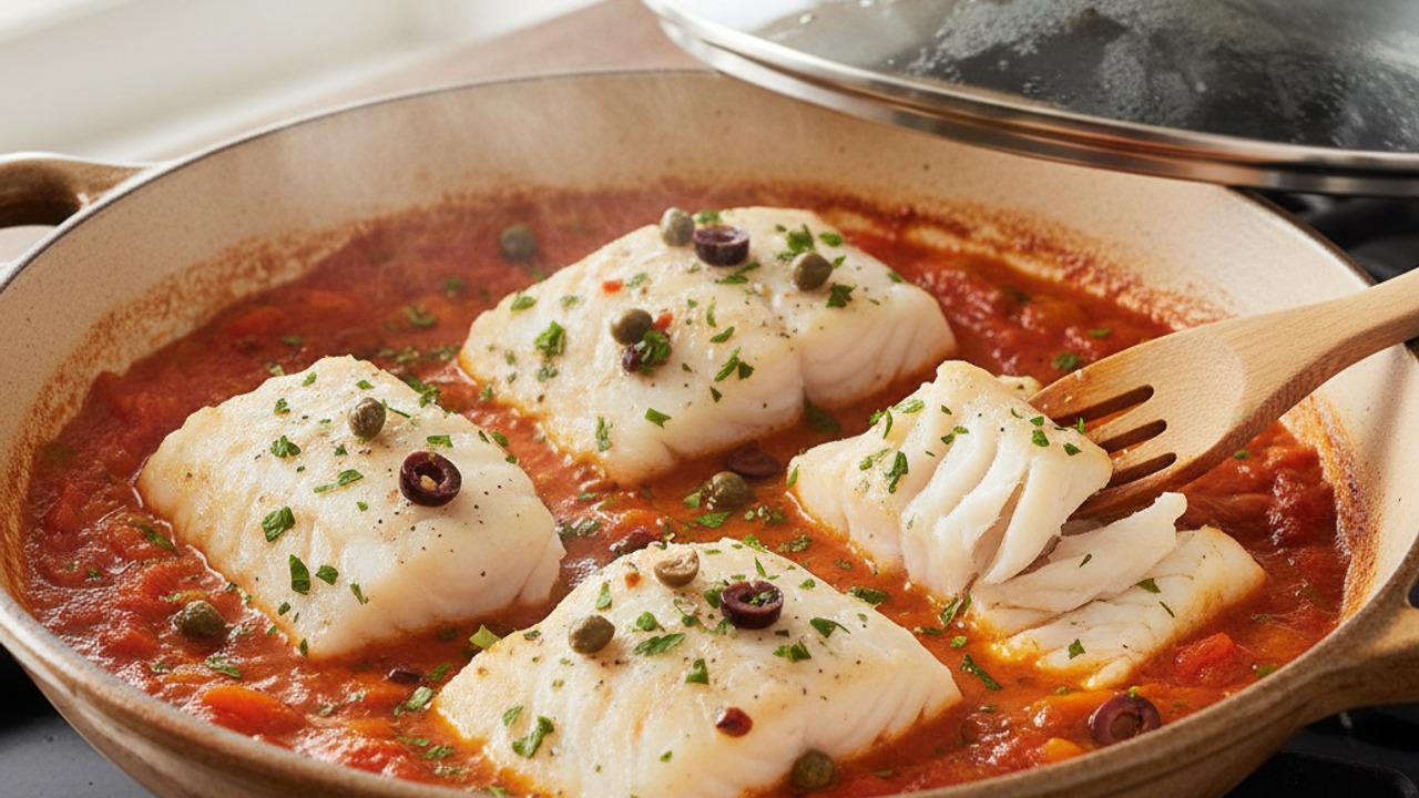 Nest and braise the cod