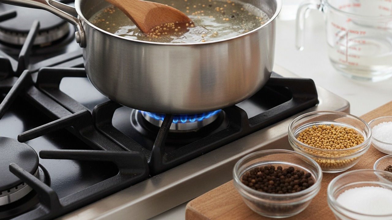 Make the hot pickling brine