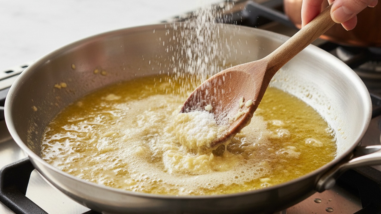 Make the roux and sauté the garlic
