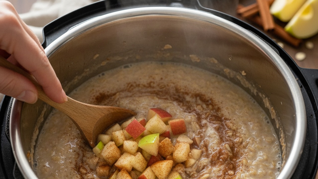 Add apples and cinnamon
