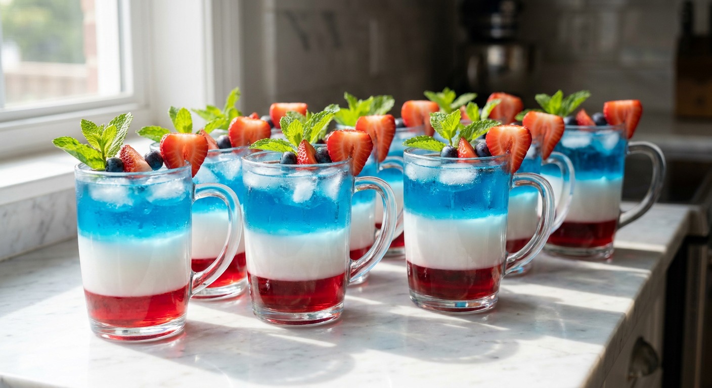 Virgin Red White Blue Punch (Alcohol-Free Patriotic Mocktail)
