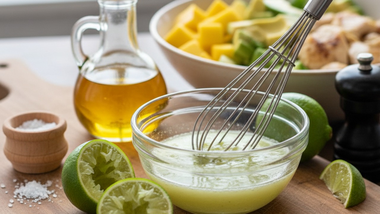 Whisk the lime vinaigrette